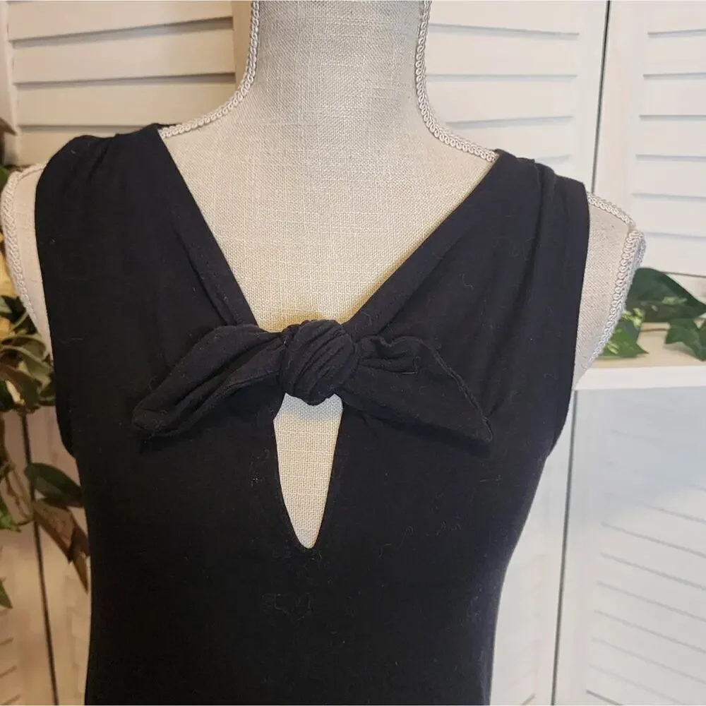 KATE SPADE KNOTTED FRONT BLACK BLOUSE SIZE SMALL